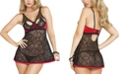iCollection Women's Lace Babydoll Lingerie Set